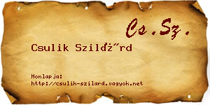Csulik Szilárd névjegykártya