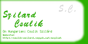 szilard csulik business card