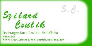 szilard csulik business card